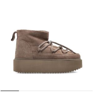 NWT Inuikii Lace-Up Platform Ankle Boots In Brown